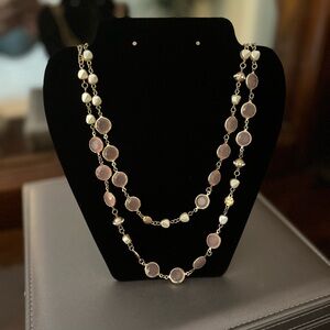 Gold and mixed bead layered necklace